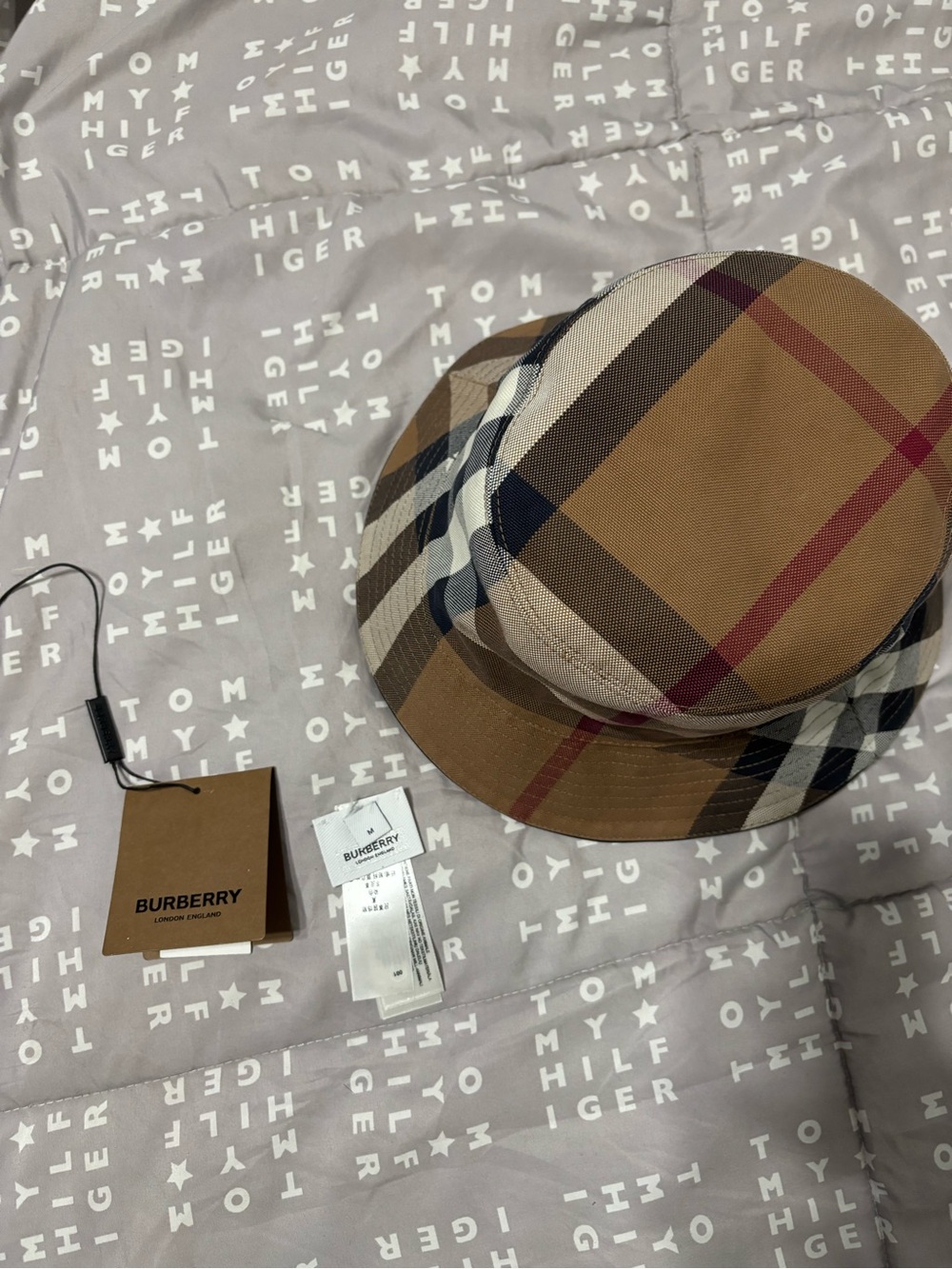 Burberry Vintage Check Bucket Hat - Camel, Navy & Red reversible